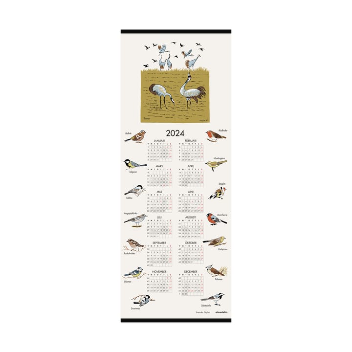 Svenske fugle kalender 2024, 35x90 cm Almedahls