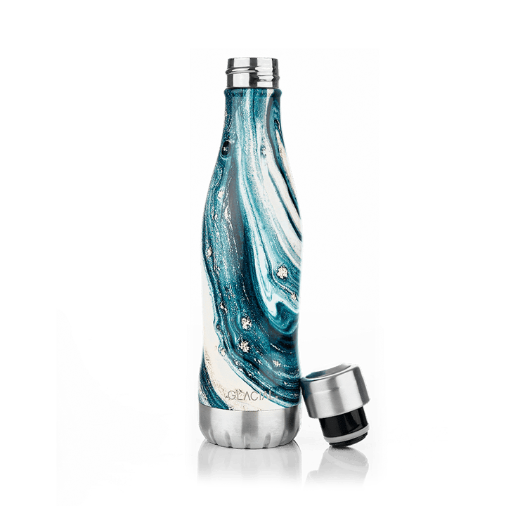 Glacial vandflaske 400 ml, Indigo marble Glacial
