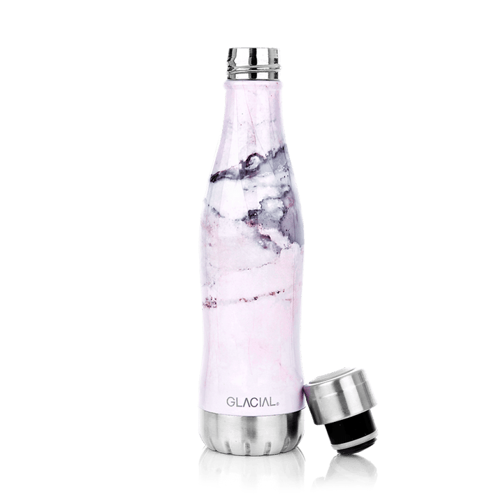 Glacial vandflaske 400 ml, Pink marble Glacial