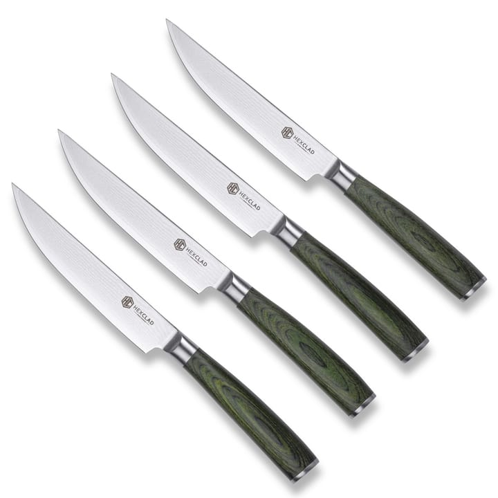 Hexclad kødknive 4-pak 13 cm, Grøn Hexclad