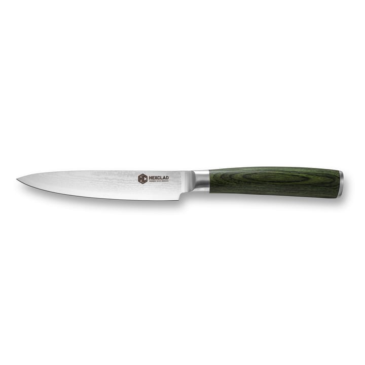 Hexclad universalkniv 67-lags Damaskus 13 cm, Grøn Hexclad