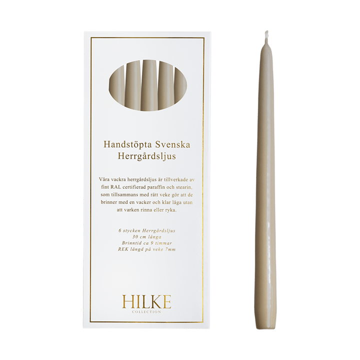 Herrgårdsljus lys 30 cm 6-pak, Lys beige Hilke Collection