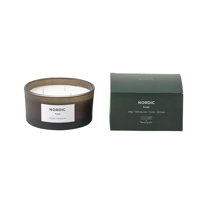 Nordic Forest duftlys, 250 g Illume x Bloomingville