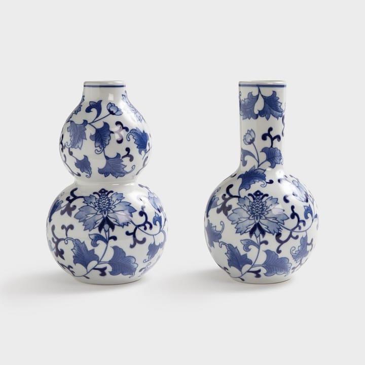Dutch delight vase stor 2-pak, Hvid-blå &Klevering