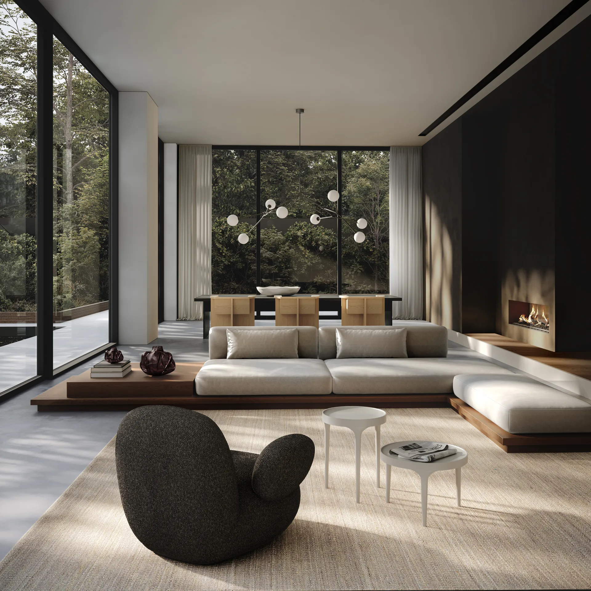 Drop Chandelier Bulp lysekrone grande, Grey 101 Copenhagen