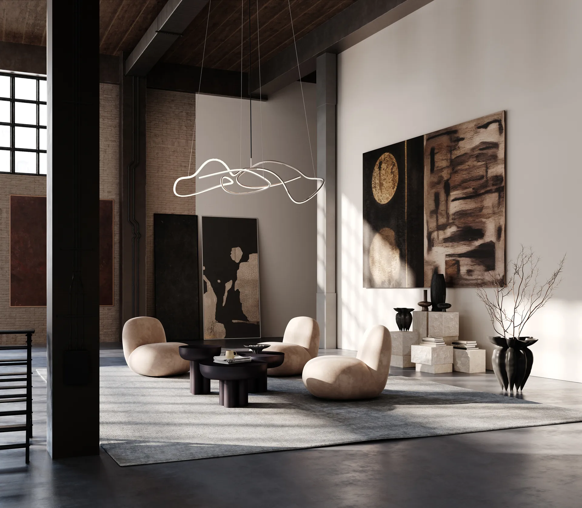 Ghost Chandelier big loftslampe, Chrome 101 Copenhagen