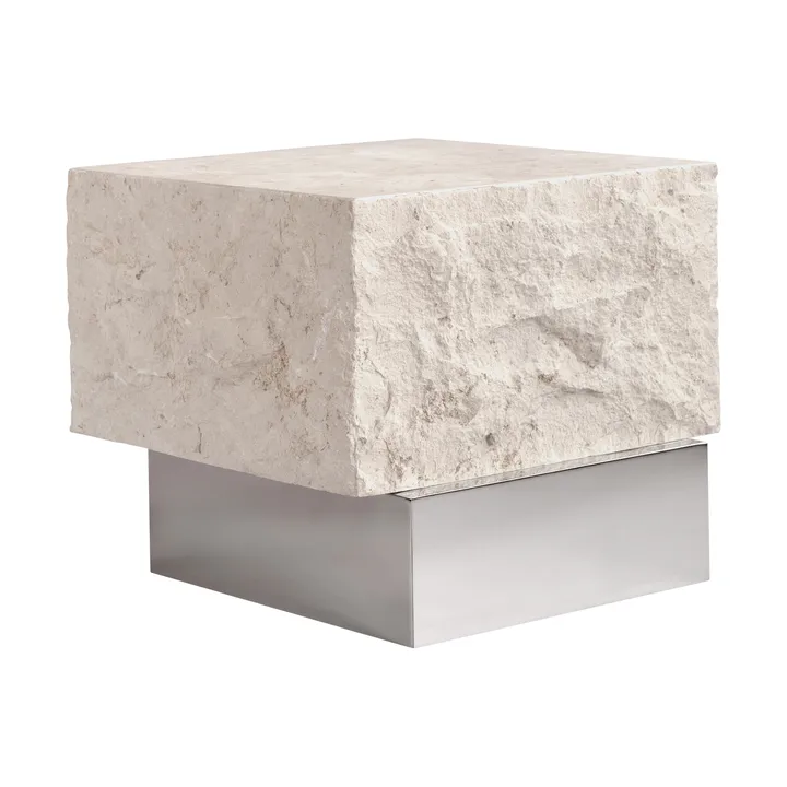 Temple sidebord low 42x40 cm - Chrome-limestone - 101 Copenhagen