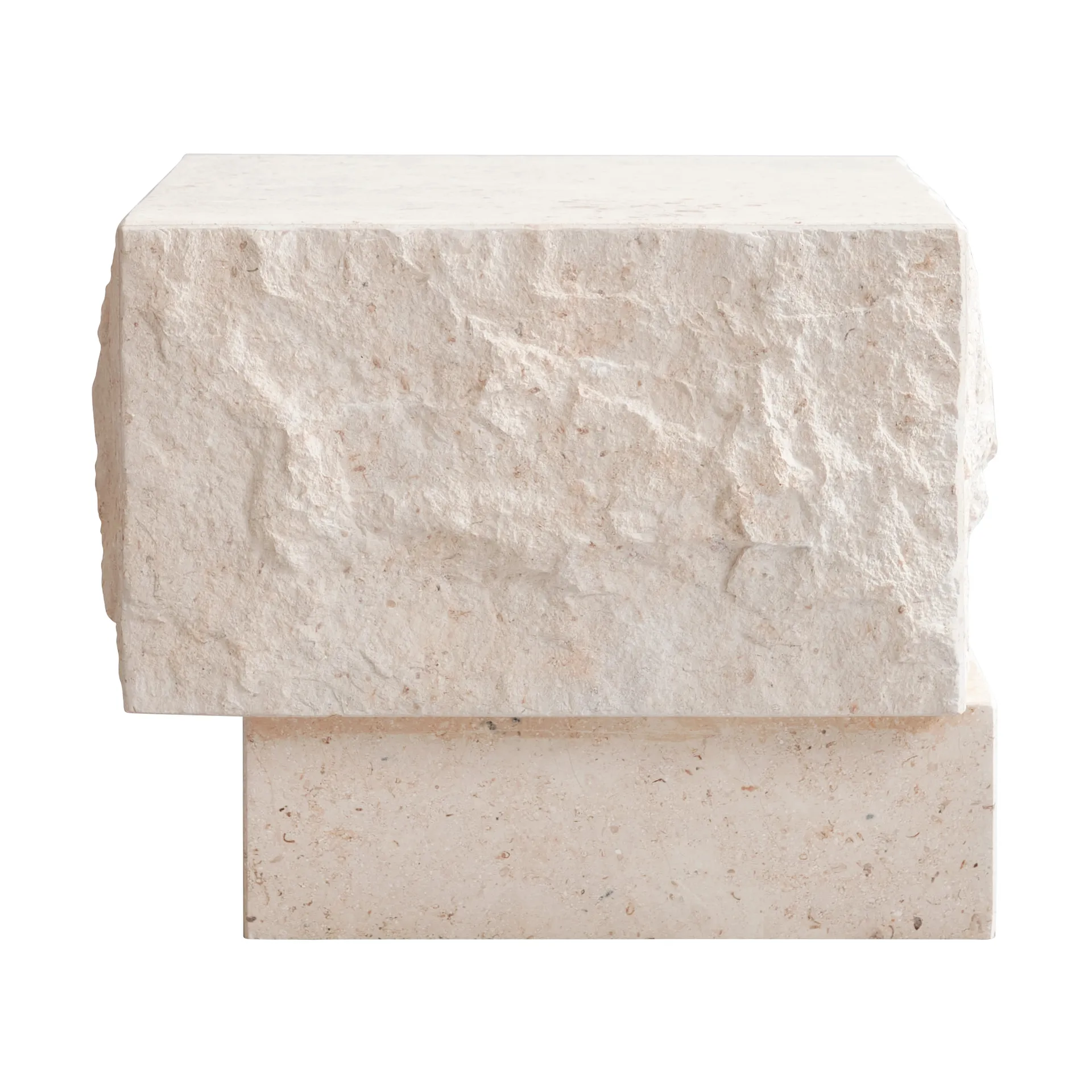 Temple sidebord low 42x40 cm, Chrome-limestone 101 Copenhagen