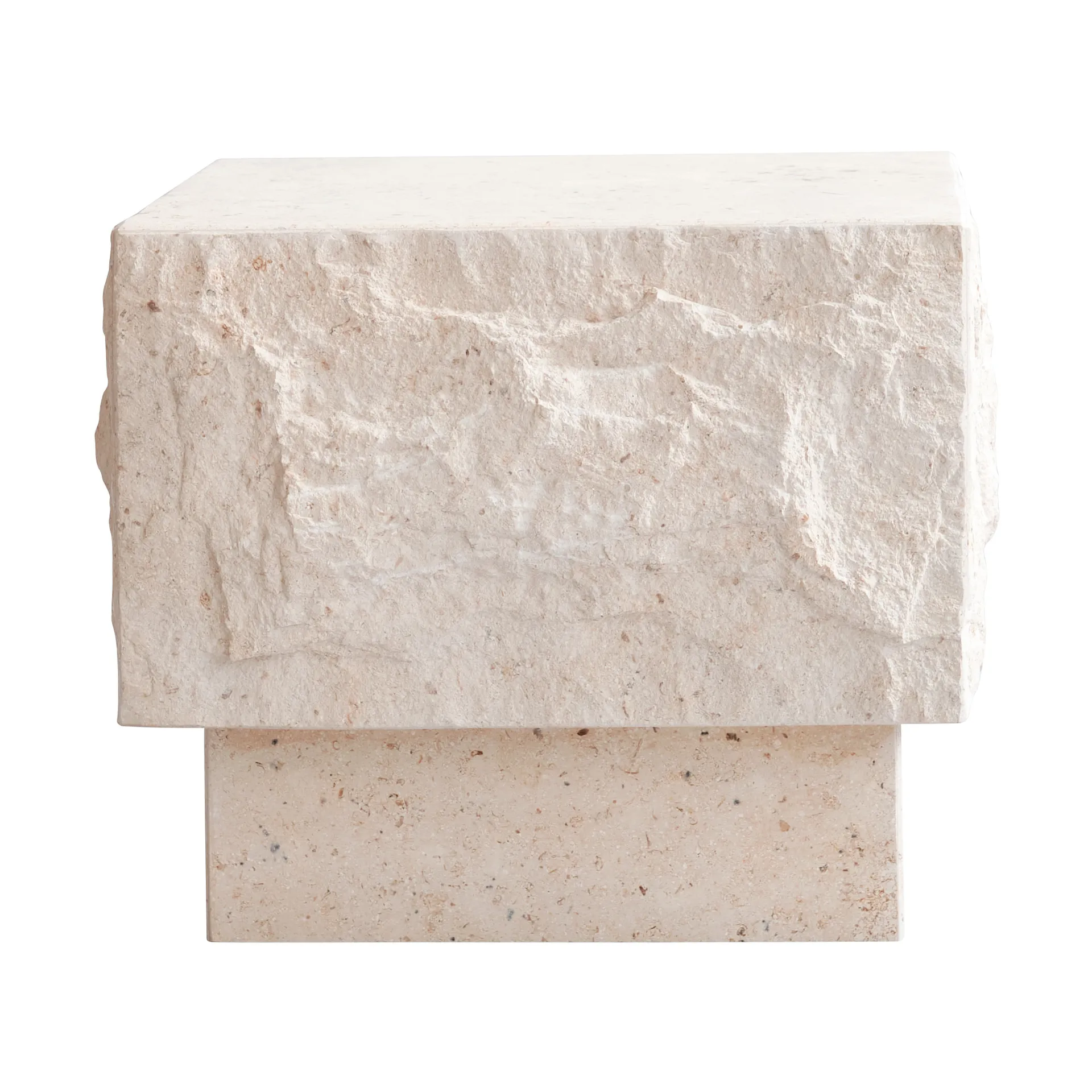 Temple sidebord low 42x40 cm, Chrome-limestone 101 Copenhagen