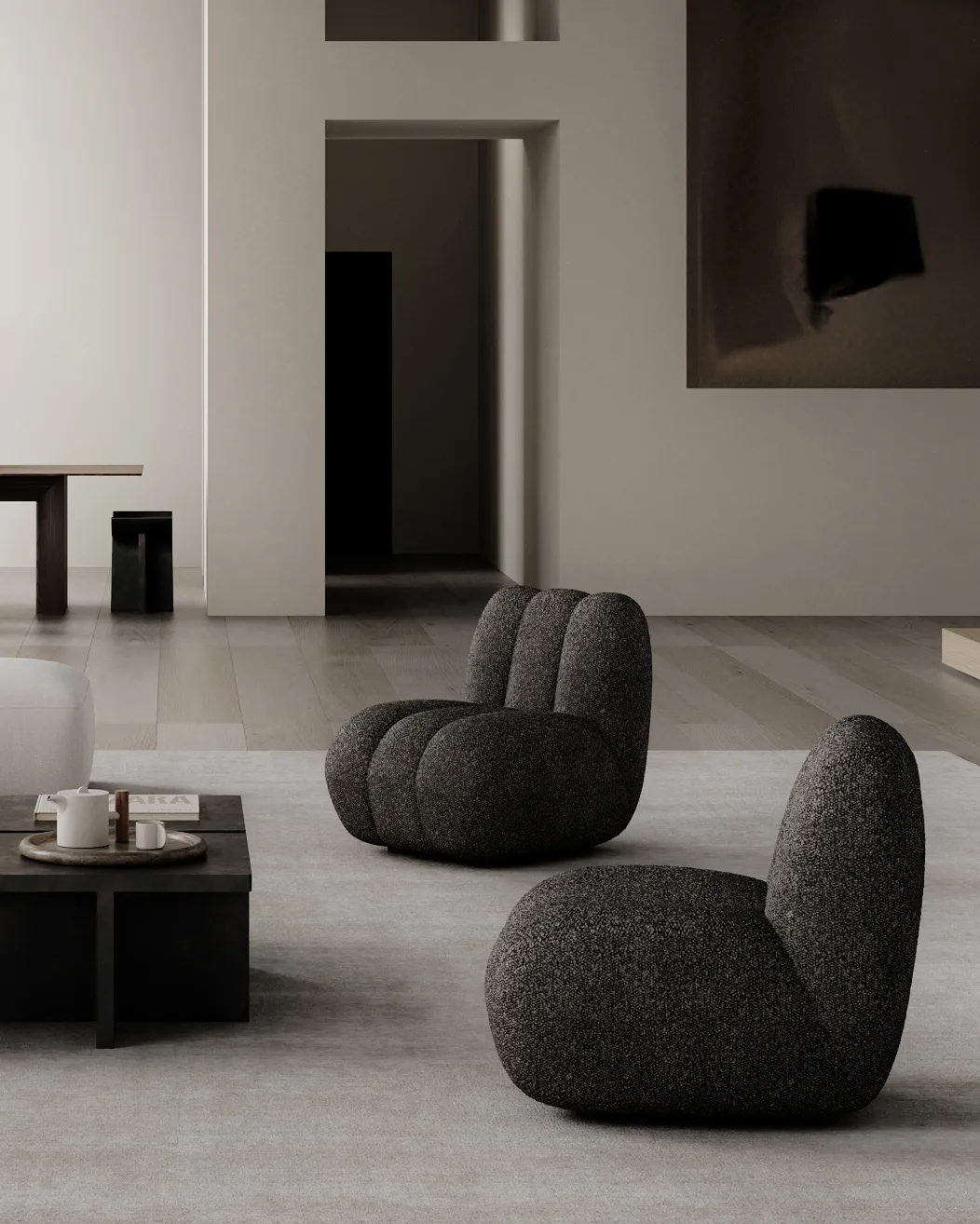 Toe loungelænestol bouclé, Deep taupe 101 Copenhagen