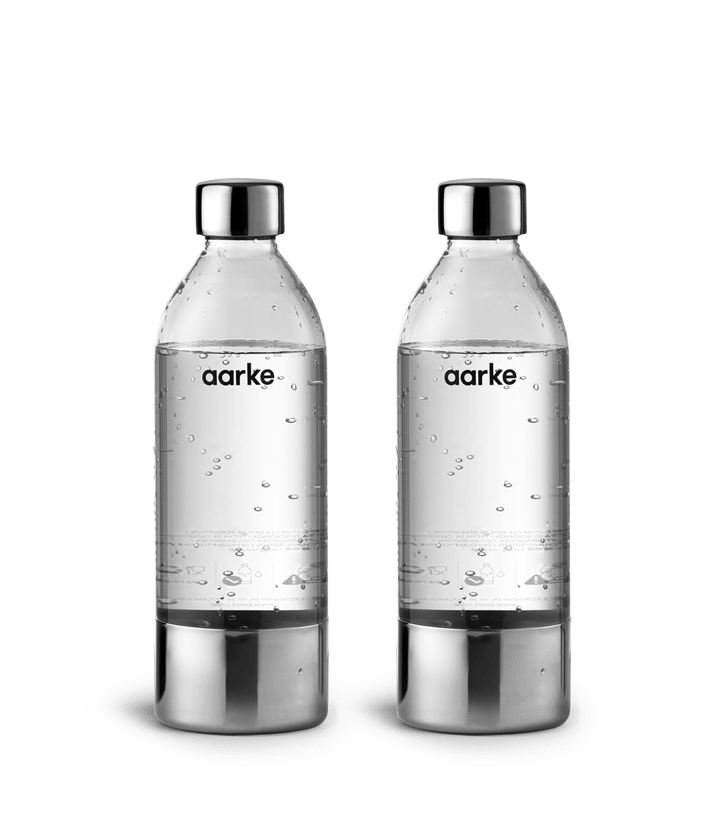 Aarke PET vandflaske 1 l 2-pak - Blankpoleret rustfrit stål - Aarke