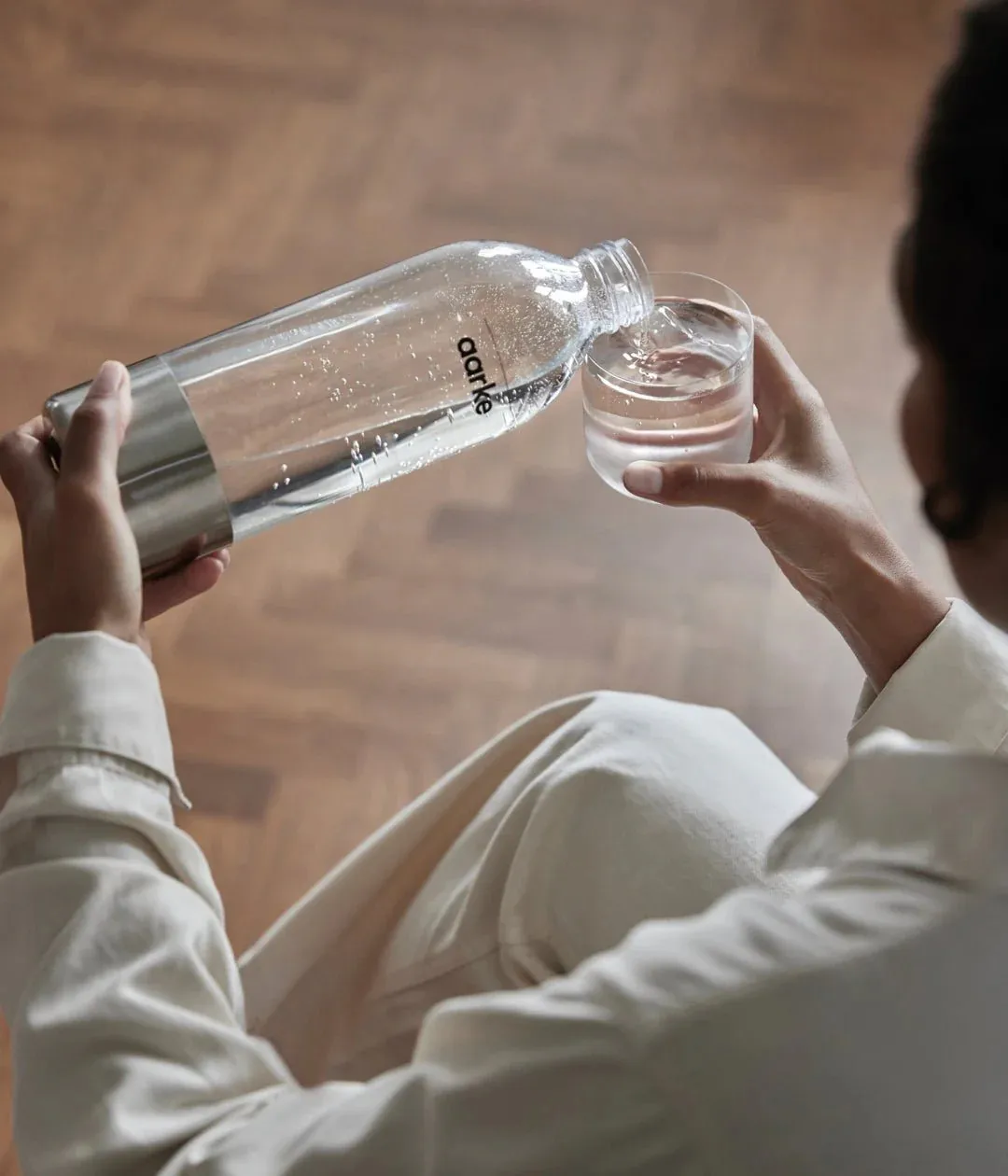 Aarke PET vandflaske 1 L 2-pak, Blankpoleret rustfrit stål Aarke