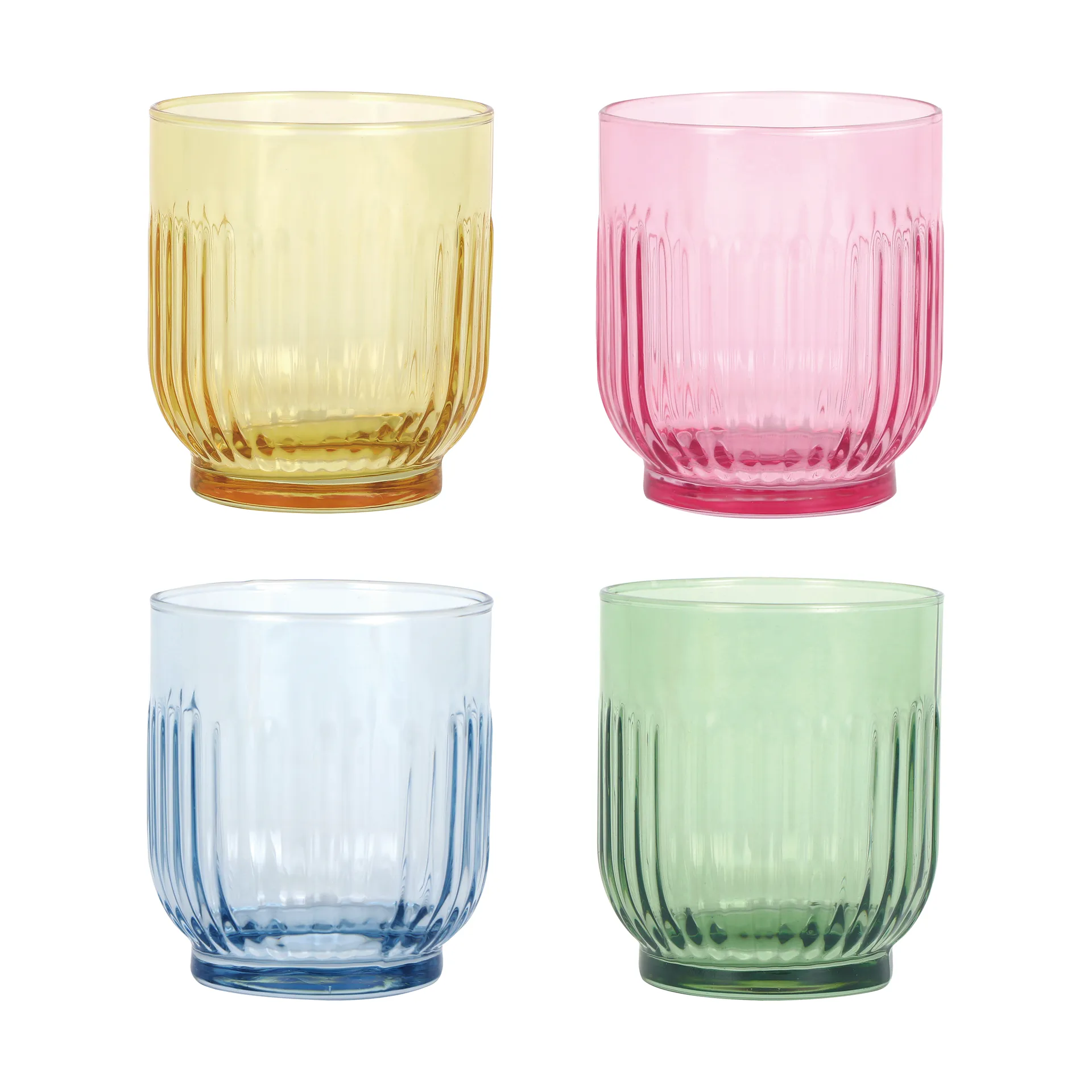 Aida drikkeglas 33 cl 4 dele, Amber, rød, lyseblå, grøn Aida