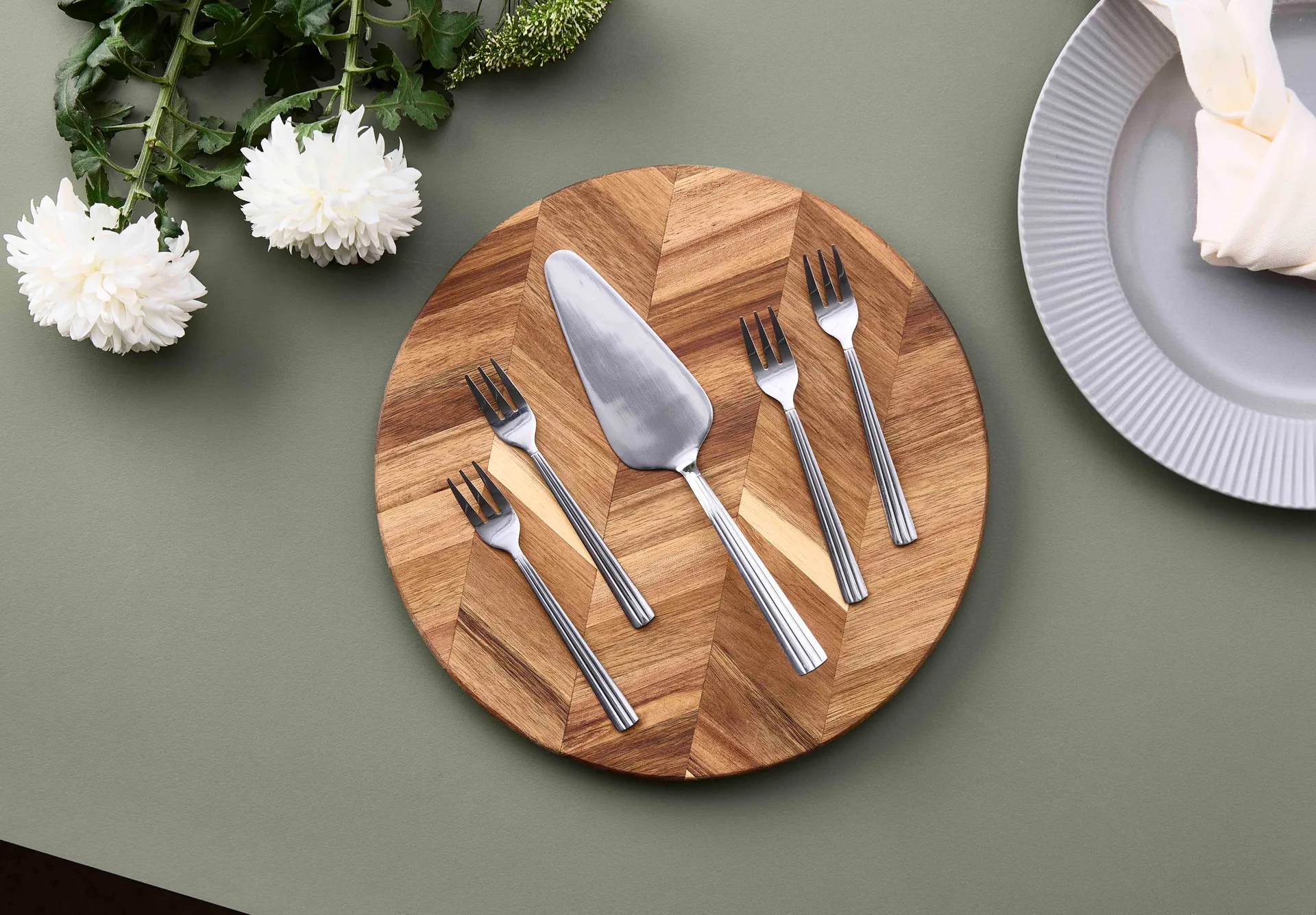 Groovy kagebestiksæt 5 dele, Rustfrit stål Aida