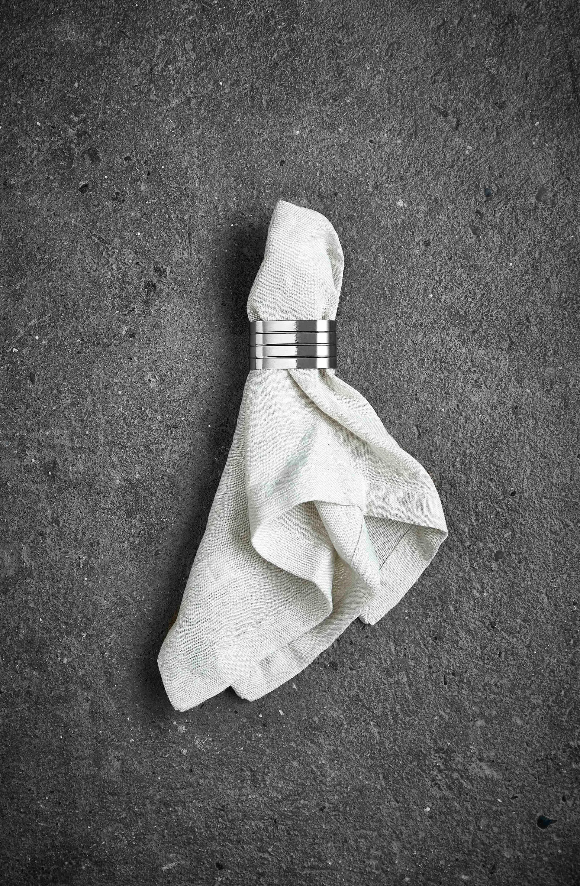 Groovy servietring 4-pak, Rustfrit stål  Aida