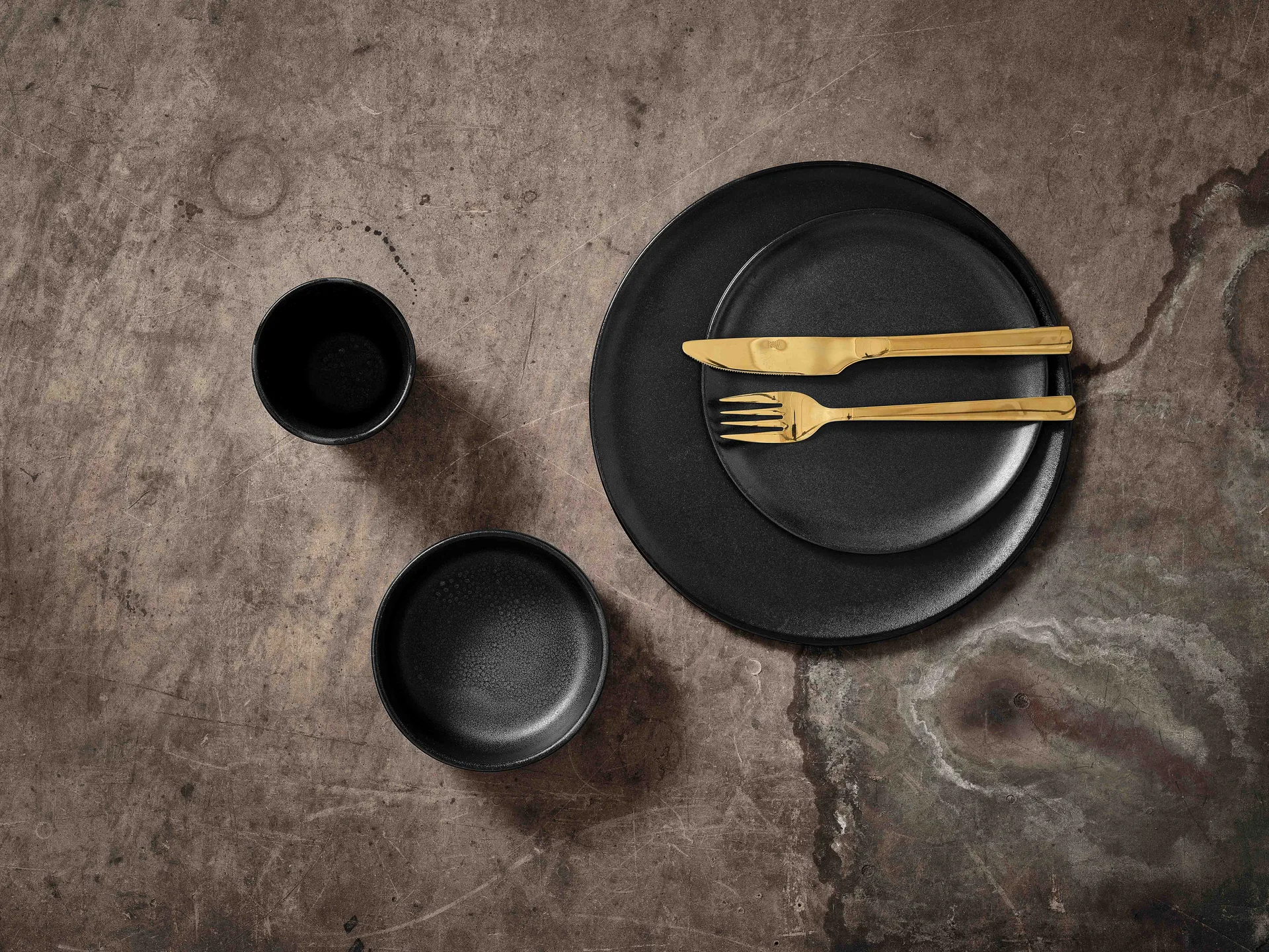 Raw gaffel 4-pak, Guld Aida