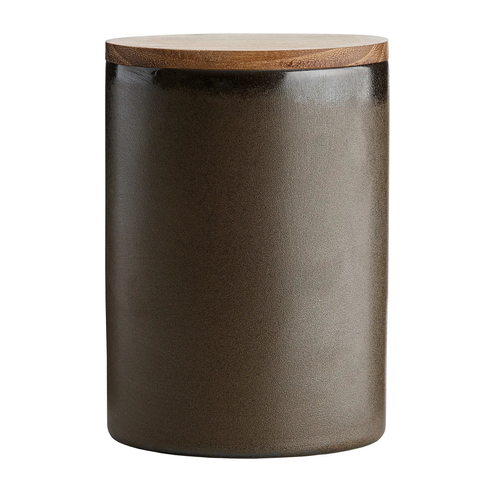 Raw opbevaringskrukke med låg 15 cm, Metallic brown Aida