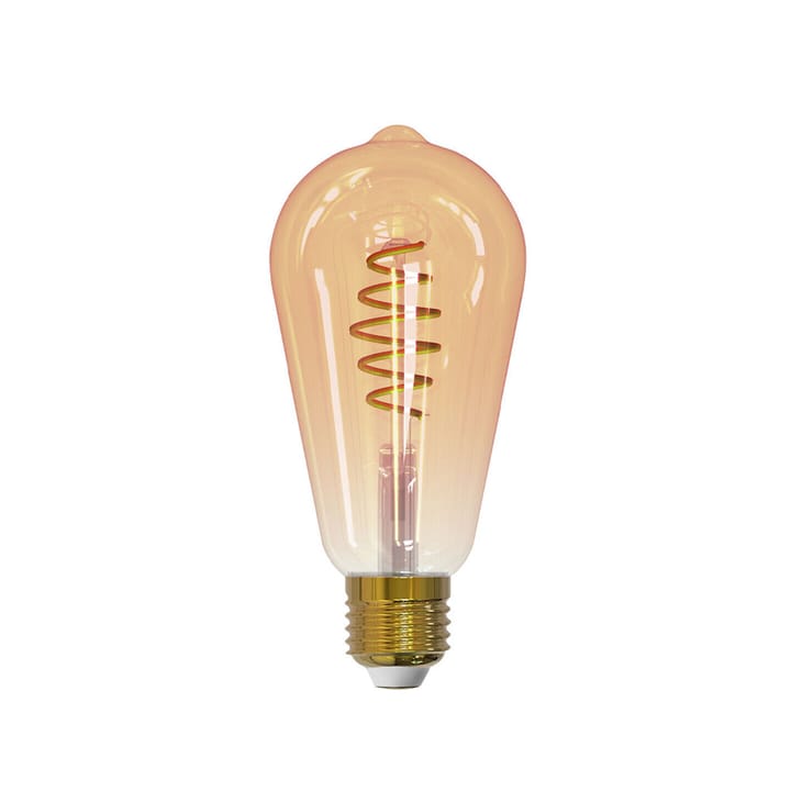Airam Smarta Hemp Filament LED-Edison lyskilde, amber, st64, spiral e27, 6w Airam