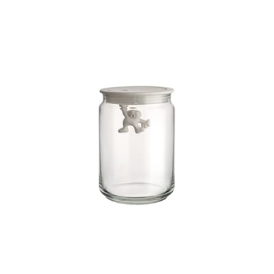 Gianni glasburk med låg 90 cl 10,5x15 cm, Hvid Alessi