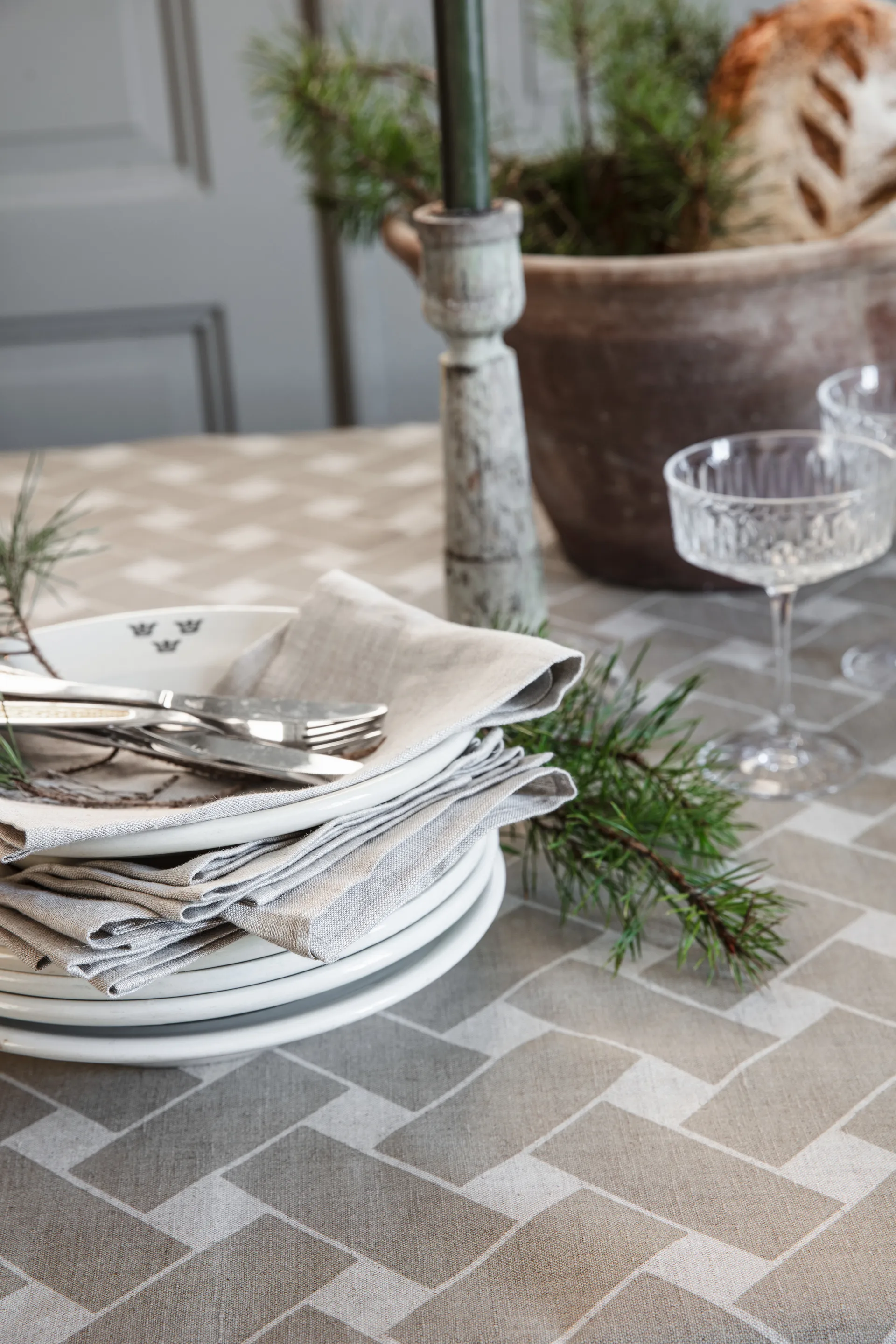 Korg XL dug 145x250 cm, Natur-taupe Almedahls