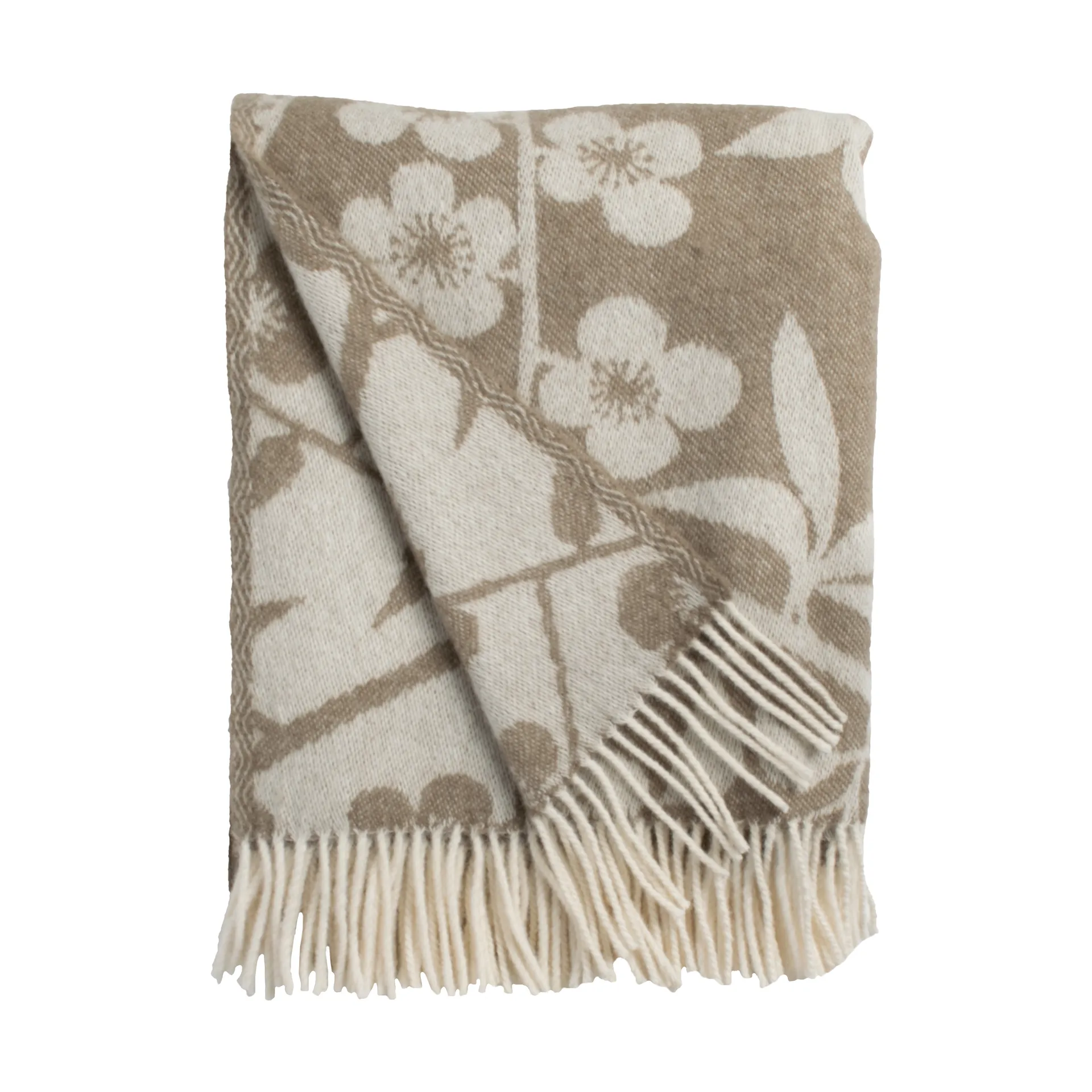 Körsbärsträdgården plaid 130x170 cm, Brun-offwhite Almedahls