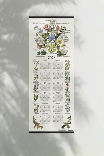 Landskabblomster kalender 2026 - 35 x 90 cm - Almedahls