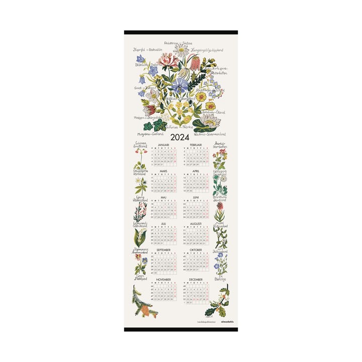 Landskabsblomster kalender 2024, 35x90 cm Almedahls