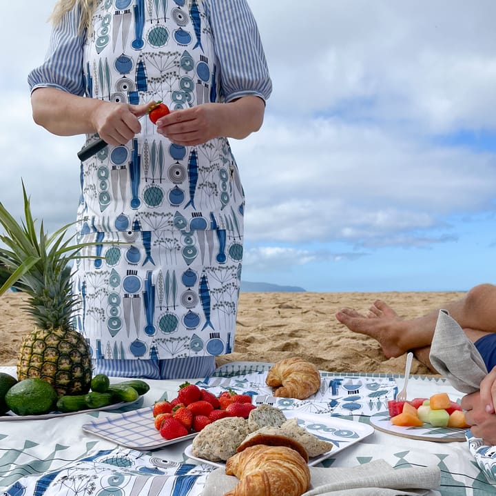 Picknick forklæde lille mønster, Blå/Beige Almedahls