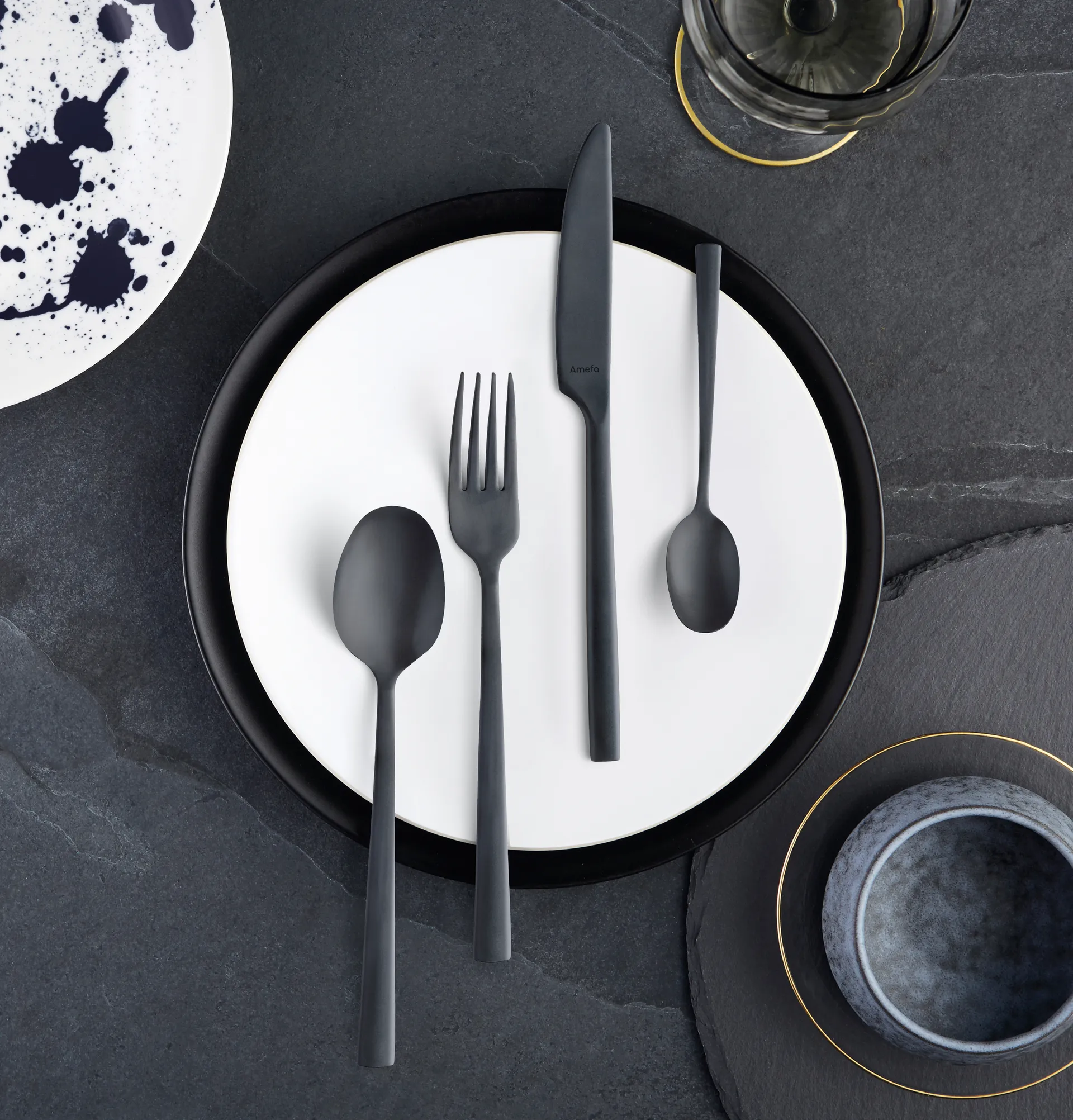 Manille Vintage bestiksæt 16 dele, Sort Amefa