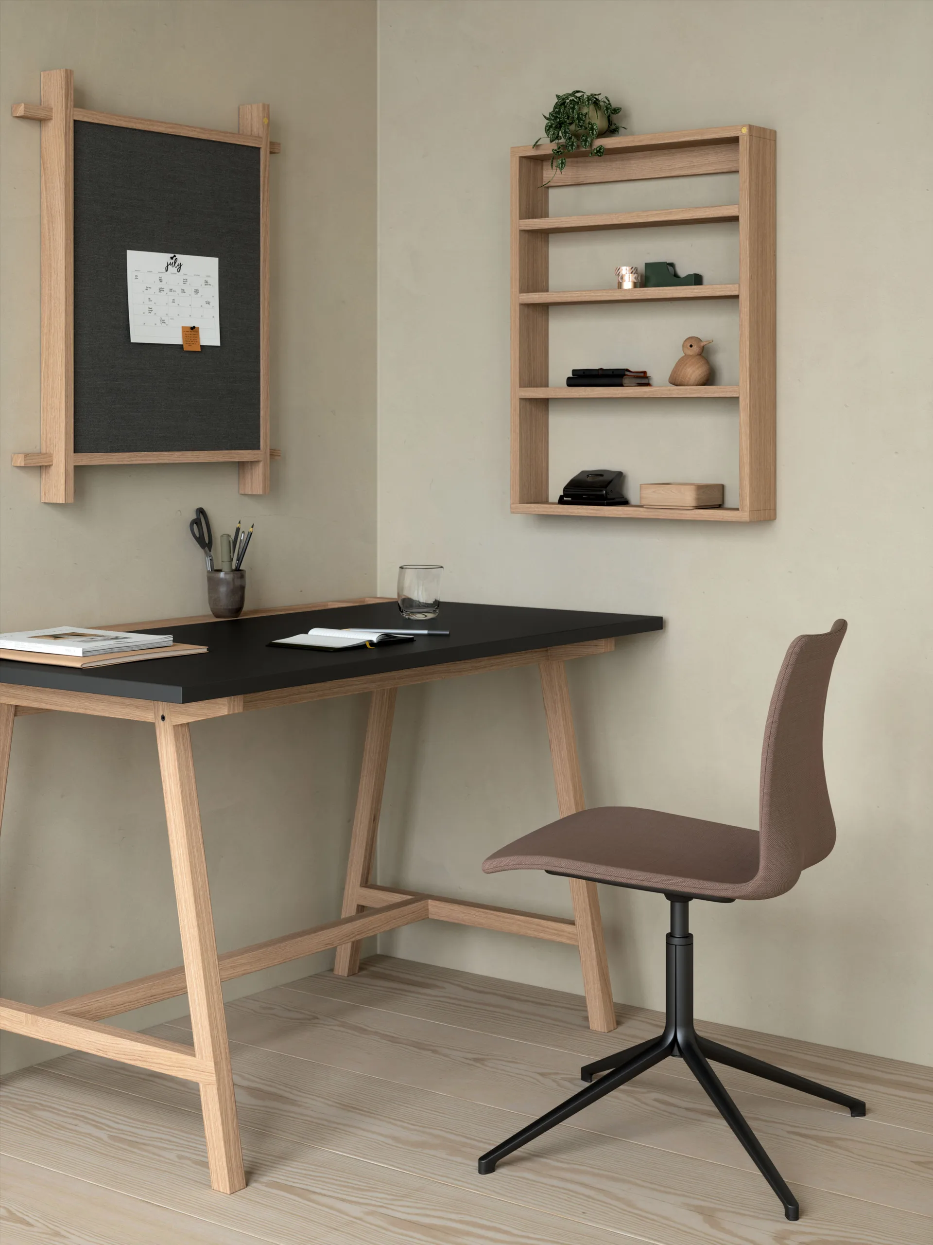A-Podium væghylde 70x10x52 cm, Oak Andersen Furniture
