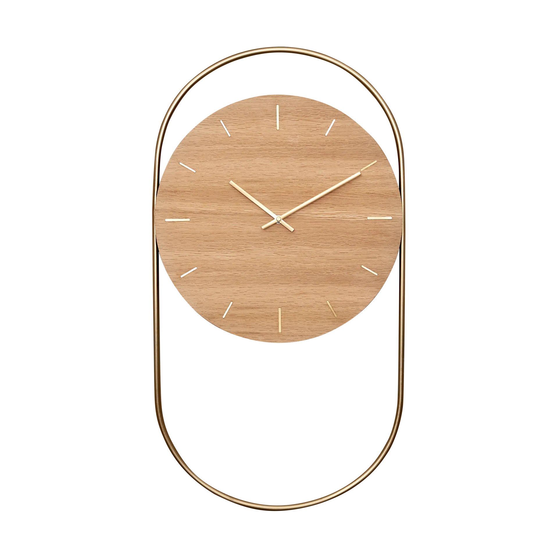 A-Wall vægur 41x76 cm, Oak-brass Andersen Furniture