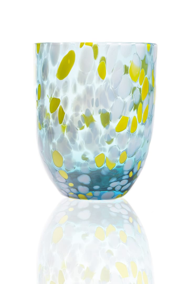 Big Confetti drikkeglas 25 cl - Aqua-lemon - Anna Von Lipa