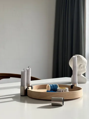 Luna lysestage Ø27 cm - Eg-stål - Applicata