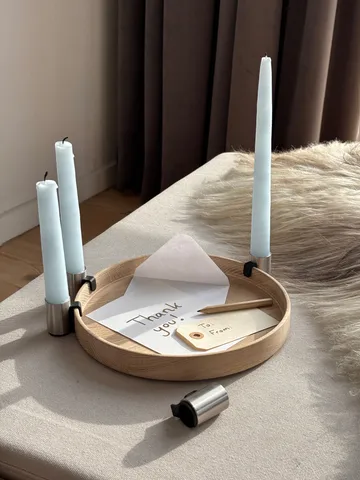 Luna lysestage Ø27 cm - Eg-stål - Applicata