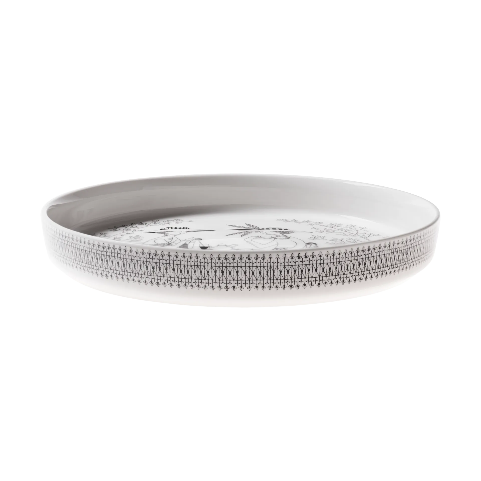 Emilia tærteform Ø28 cm, Sort-hvid Arabia