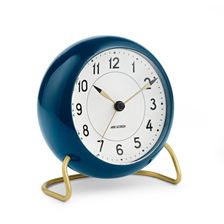 AJ Station bordur petrolblå, petrolblå Arne Jacobsen Clocks