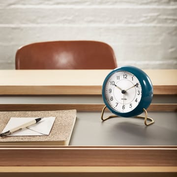 AJ Station bordur petrolblå - petrolblå - Arne Jacobsen Clocks
