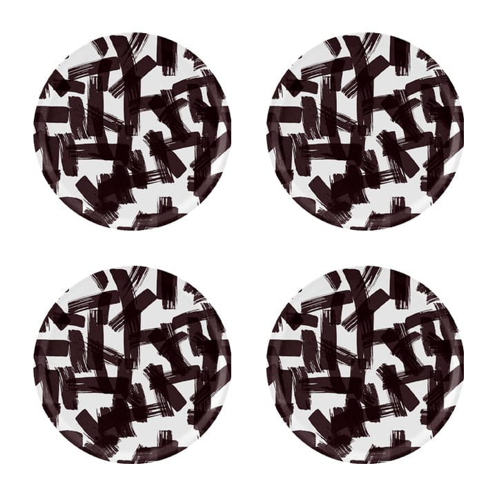 Kryss coasters Ø11 cm 4-pak, Black/White Åry Home