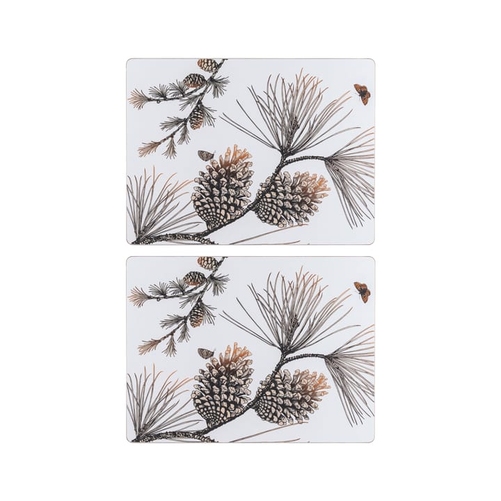 Pine Cone dækkeservietter 2-pak, Cotton white Åry Home