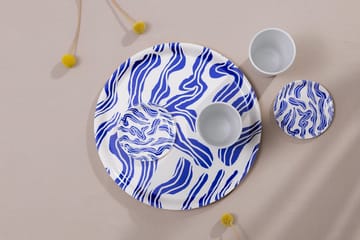 Sudd coasters Ø11 cm 4-pak - Blue/White - Åry Home