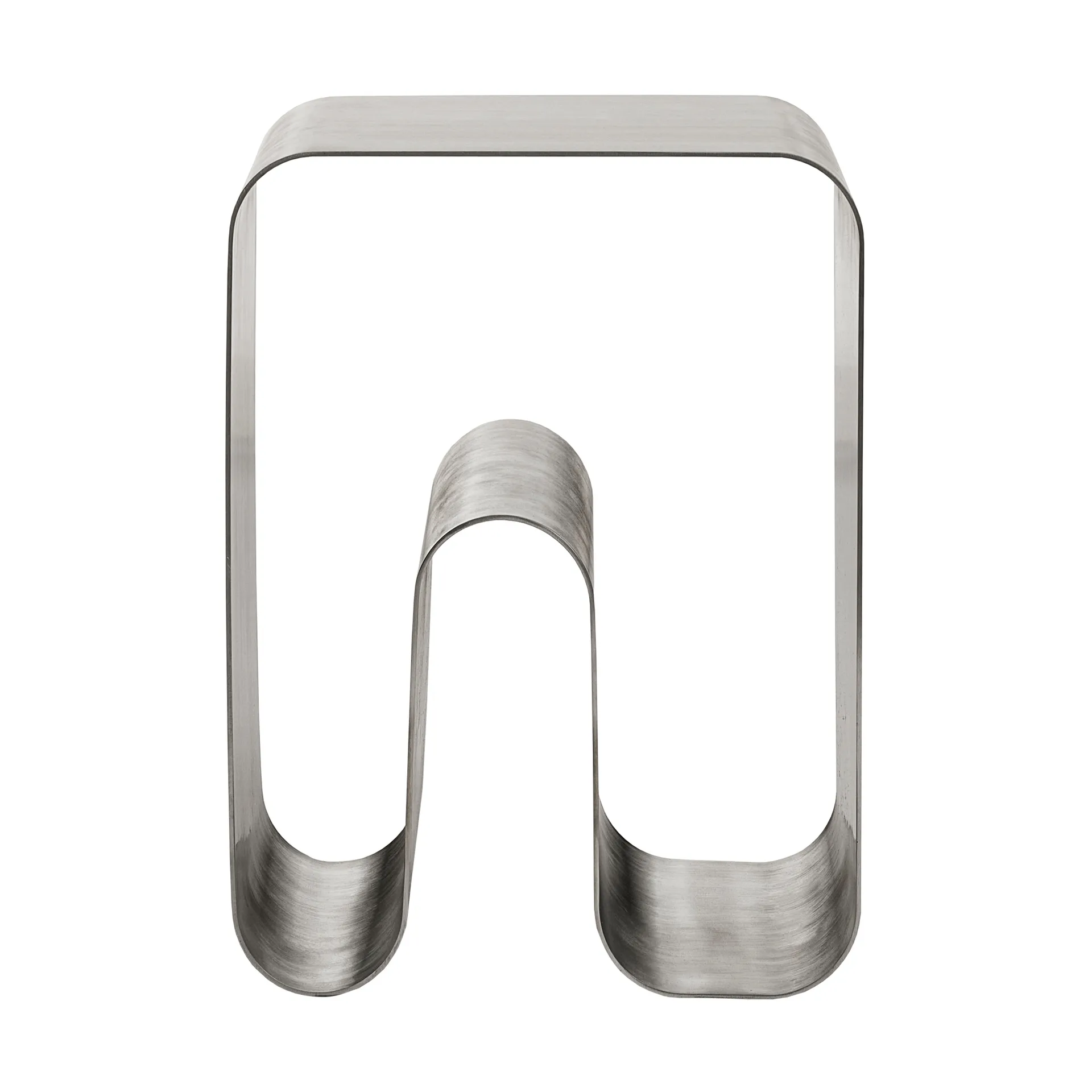 Curva solid skammel, Silver, 32x32x43,2 cm AYTM