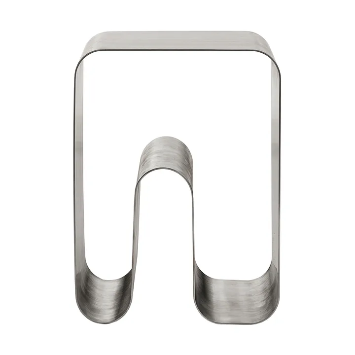Curva solid skammel - Silver, 32x32x43,2 cm - AYTM
