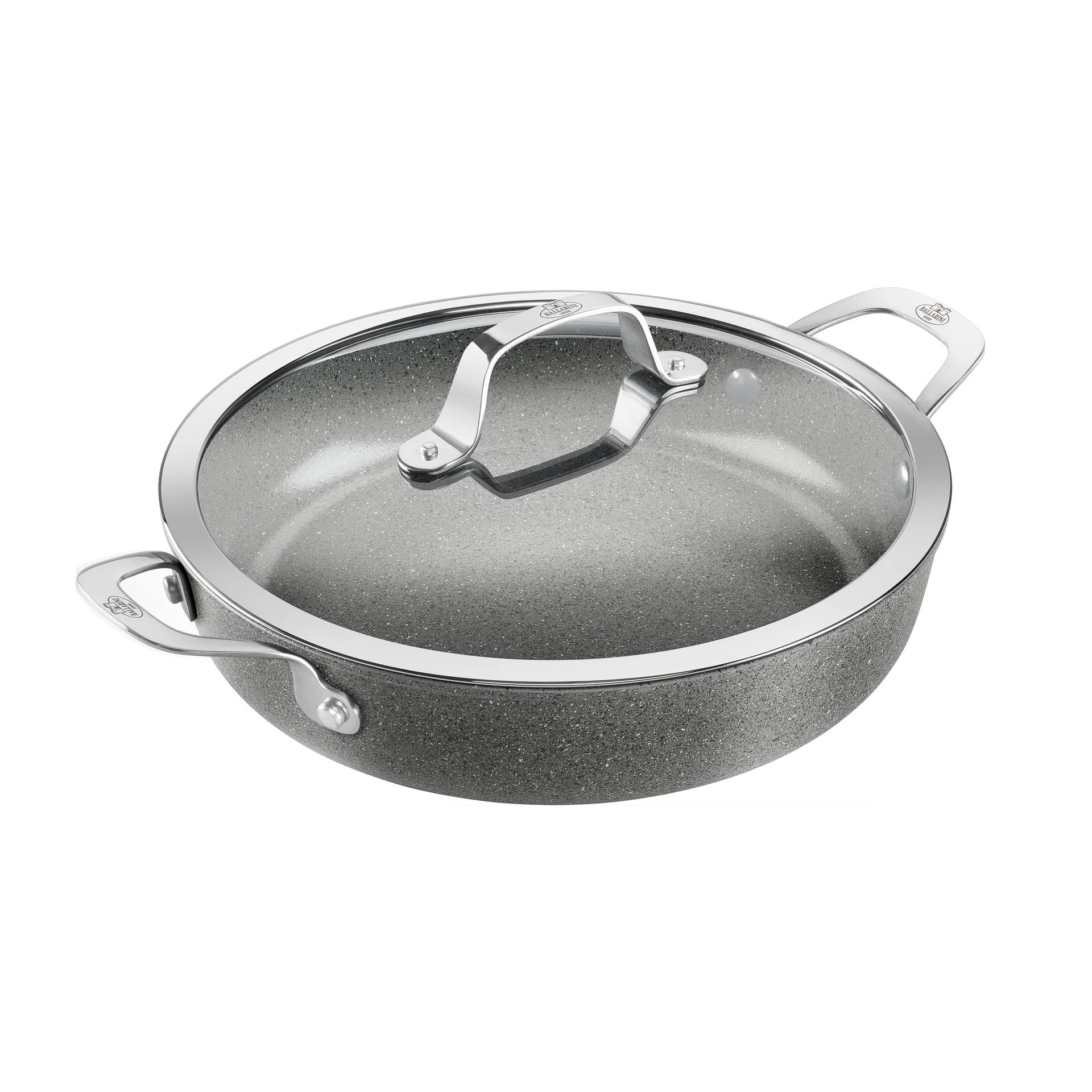 Salina Ceramic Granit serveringspande med glaslåg, 28 cm Ballarini