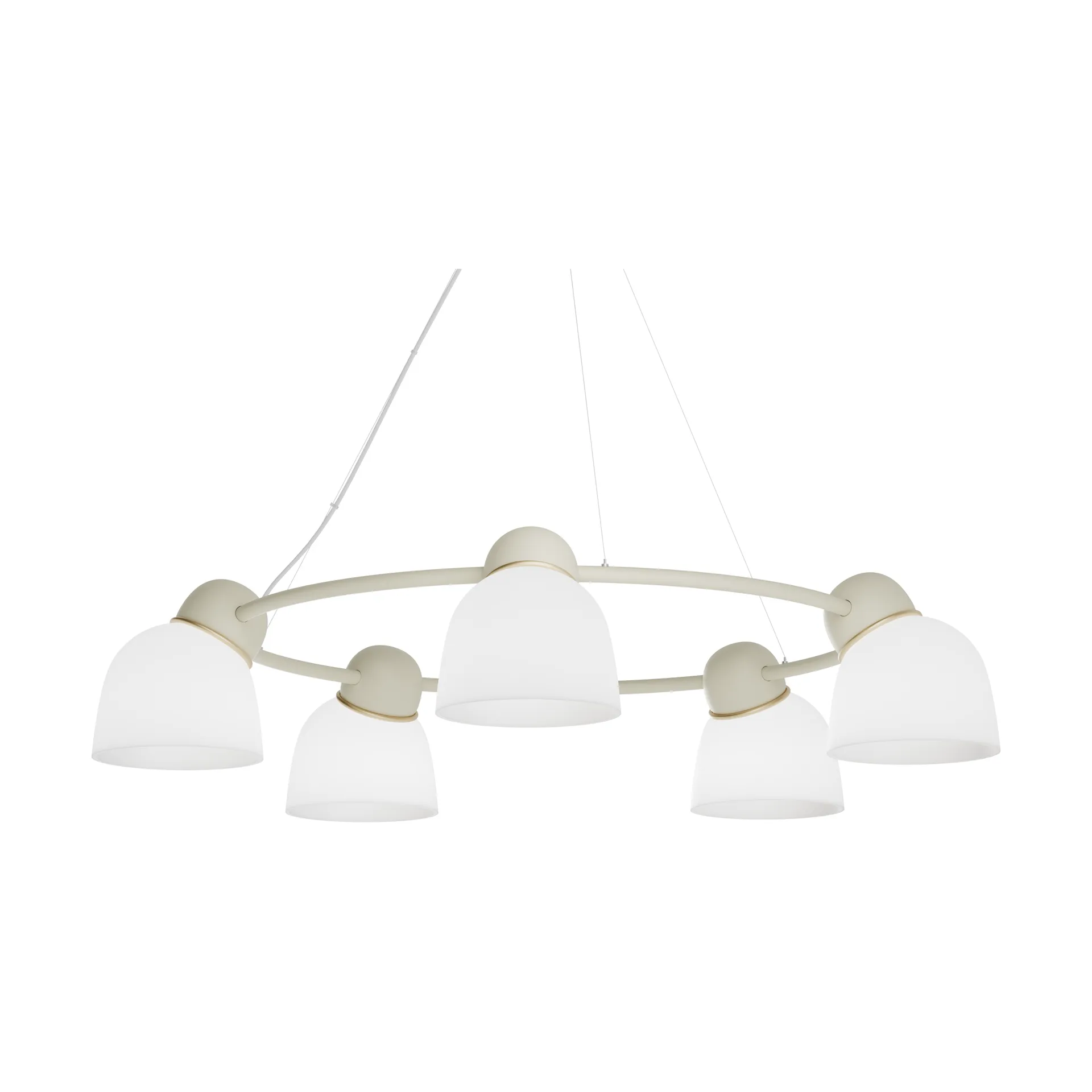 Bird lysekrone Ø95,3 cm, Sand-messing-opalglas Belid