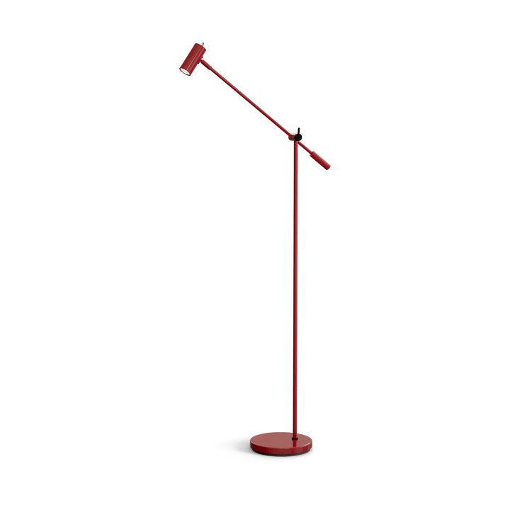 Cato gulvlampe 134 cm - Blank rubinrød-mat sort - Belid