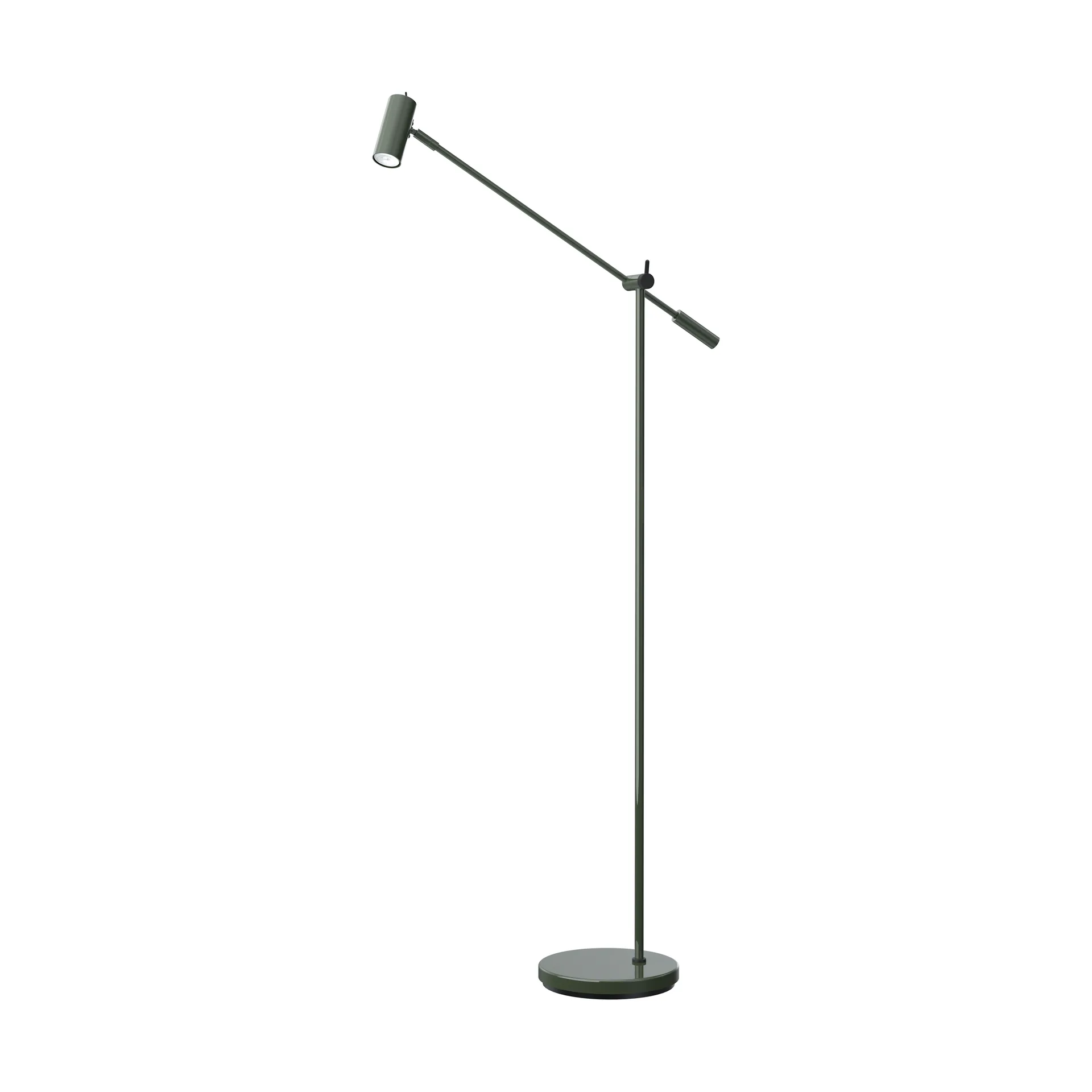 Cato gulvlampe 134 cm, Blank skovgrøn-matsort Belid
