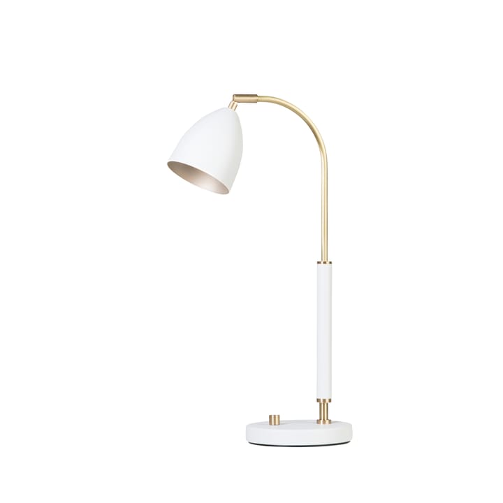 Deluxe bordlampe, hvid, messing Belid