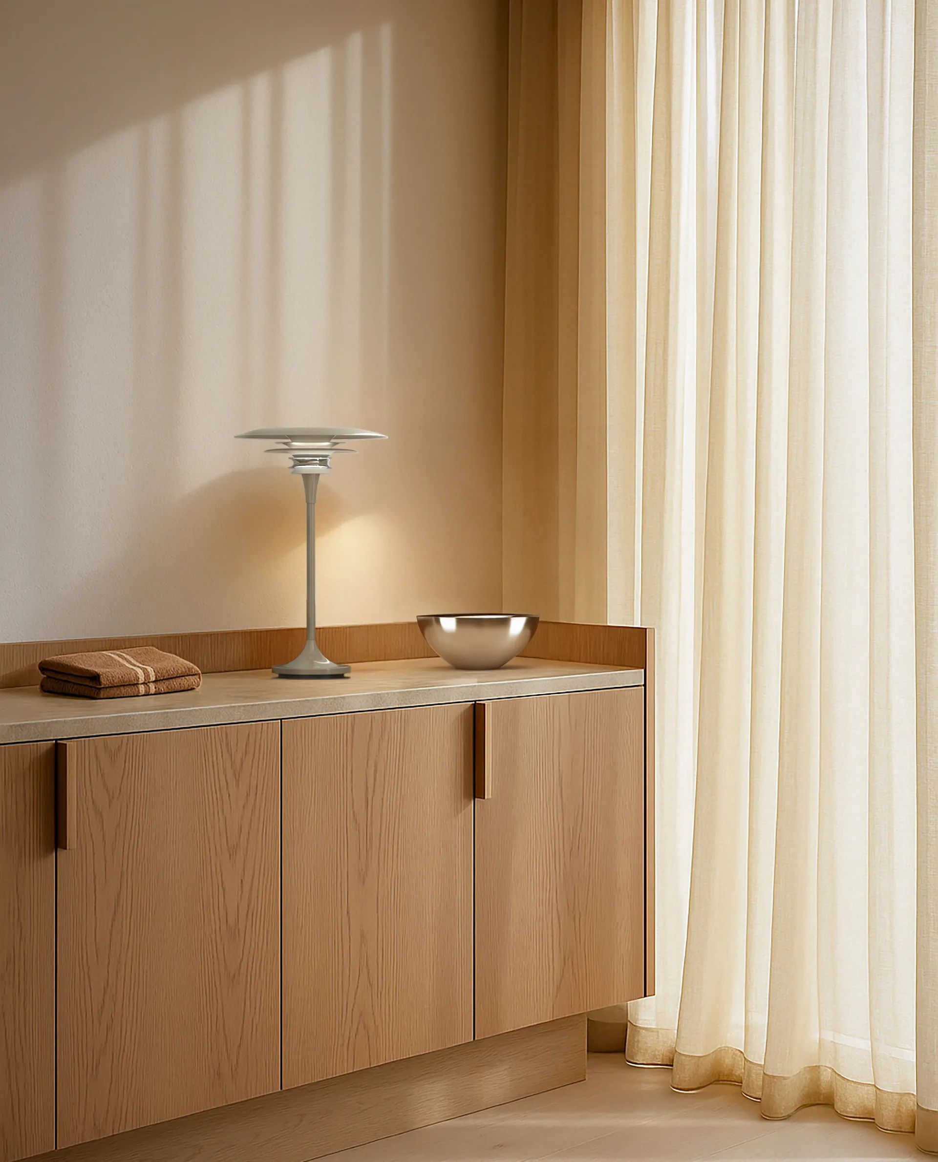 Diablo bordlampe Ø30 cm, Soft greige Belid