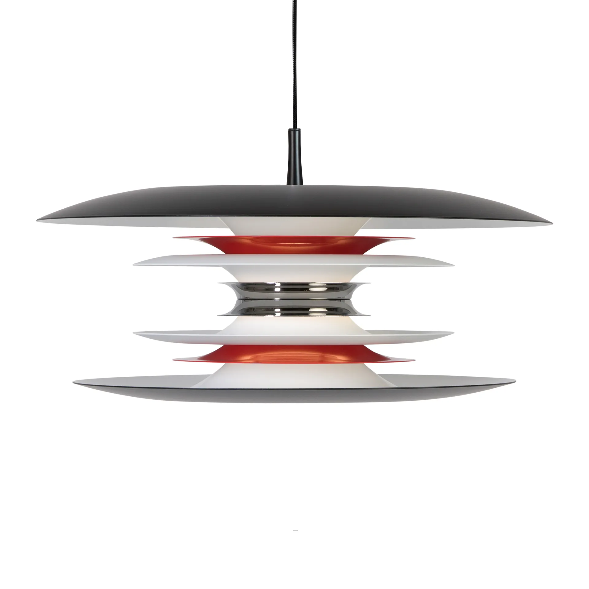 Diablo loftlampe Ø50 cm, Matsort/Blankrød Belid