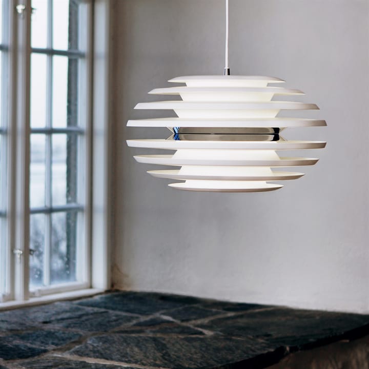 Ellipse loftlampe, mat hvid, krom Belid